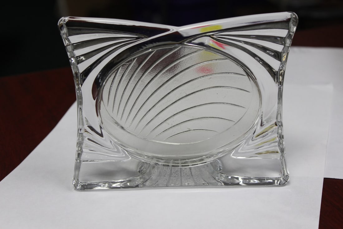 A Mikasa Glass Frame: 6"across - 4 1/8" x 3" inside diameter