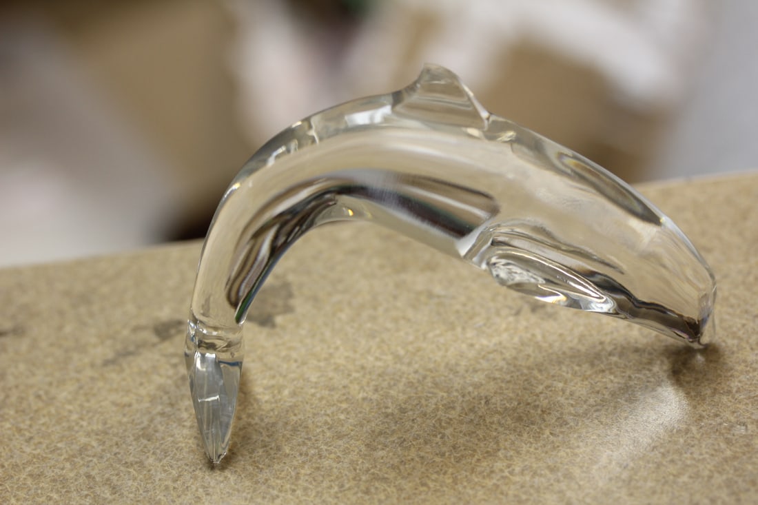 Signed Baccarat Crystal Dolphin (1 of 3)
