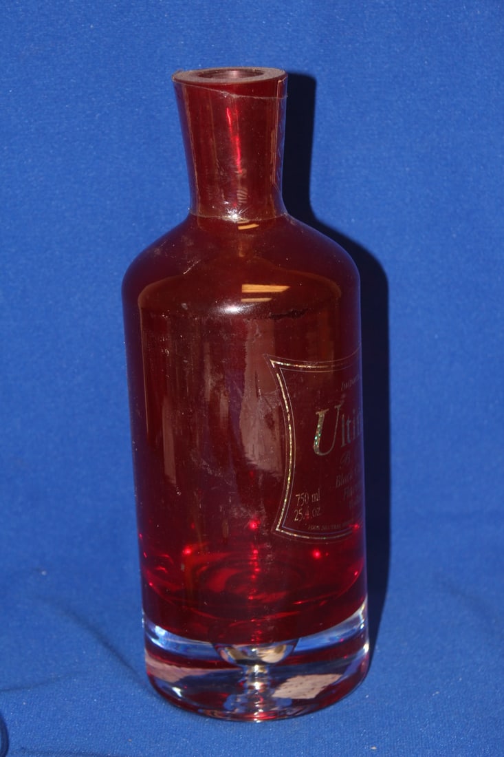 A Ruby Red Artglass Decanter - 5