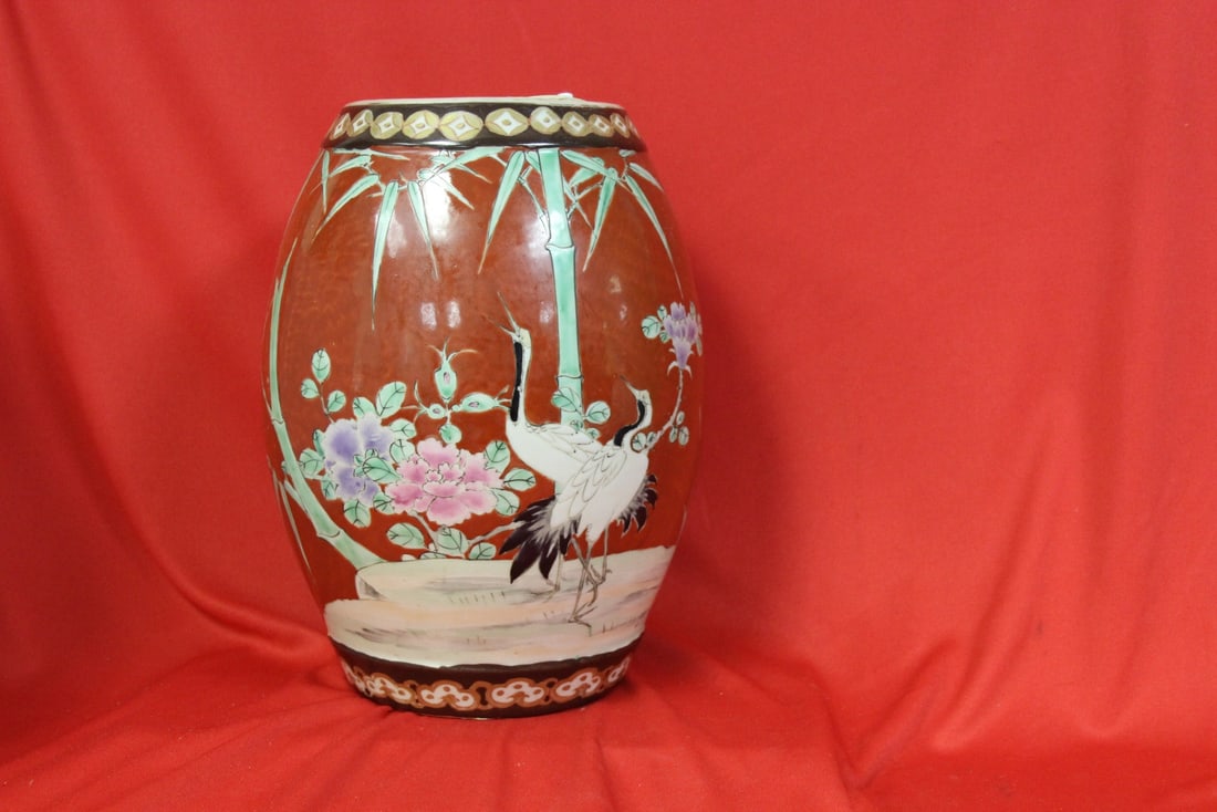 A Porcelain Vase - Japanese: Signed on the bottom - most likely Kutani - 9 3/4" tall