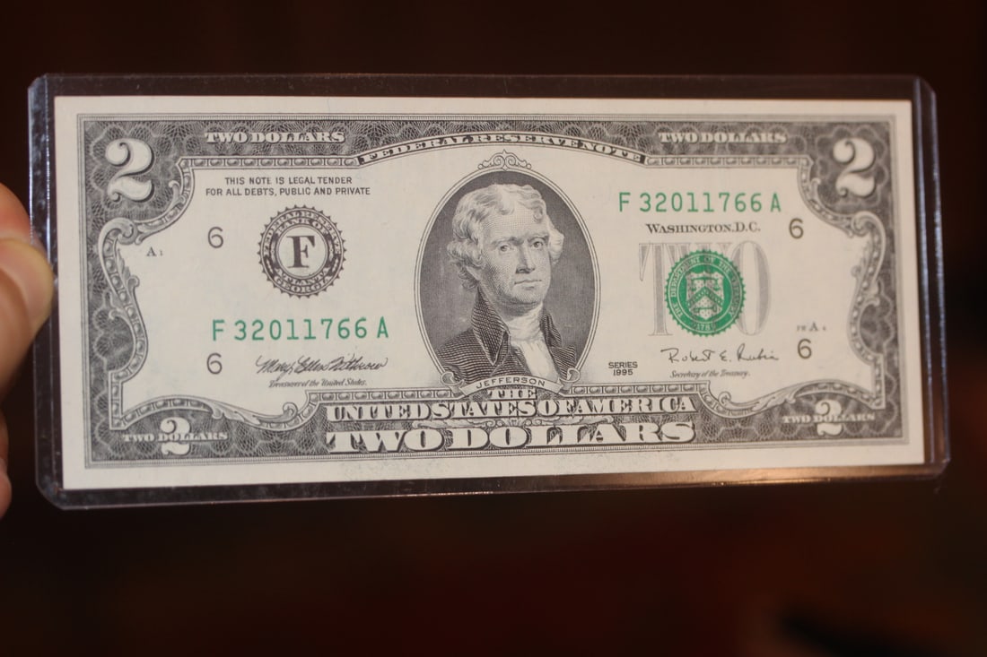 1995 Bicentennial $2.00 Note: as shown