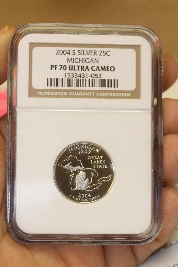 Ultra cameo silver quarter: NGC graded PF 70, highest graded