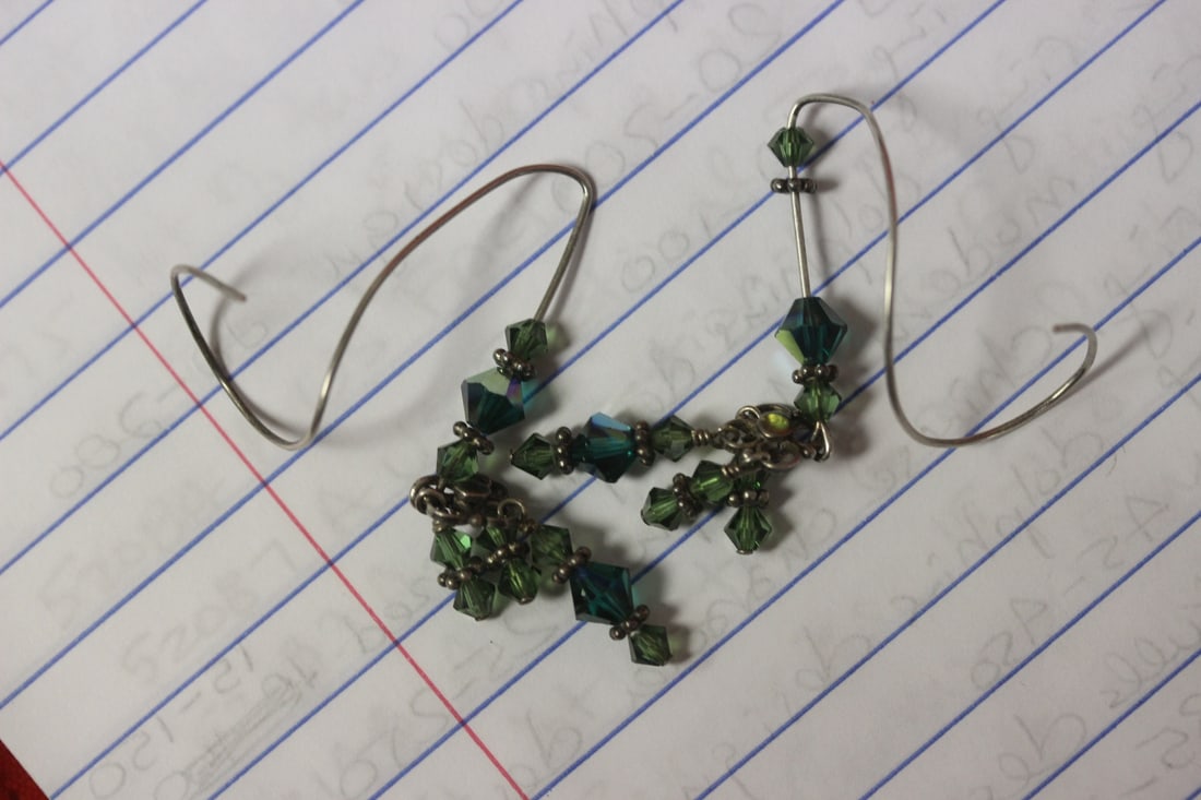 A Pair of Sterling Earrings: as shown