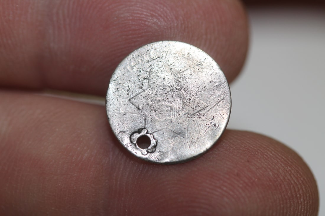 A Silver 3 Cent Piece: please note: hole