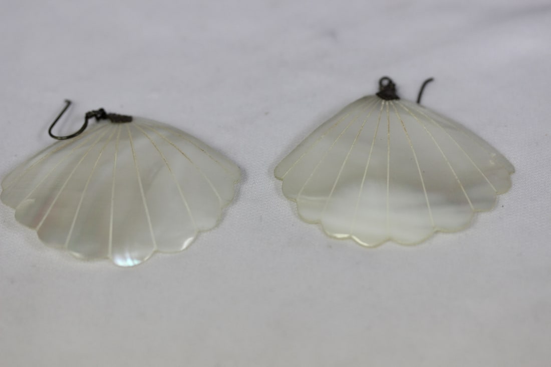 A Pair of Sterling Earrings: as shown