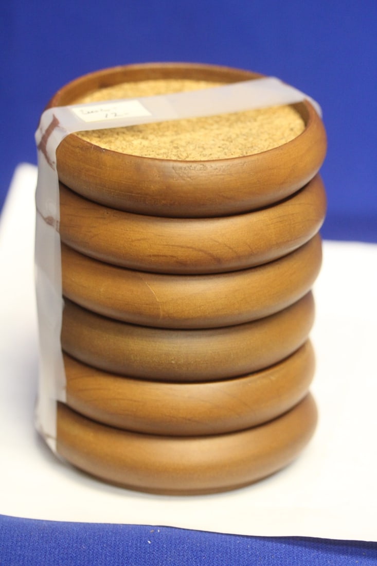 Lot of 6 Wooden Coasters: as shown