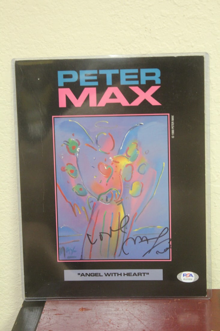 Signed Peter Max Lithograph: authenticated by PSA - 10 3/4" x 8 3/8"