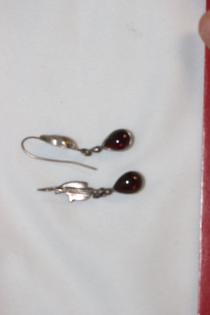A Pair of Sterling Earrings: as shown