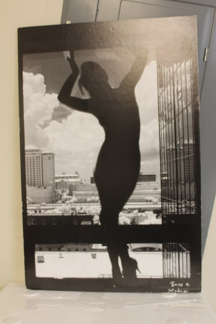 Black and White Photograph of a Nude: by Berns - unframed - overall= 21 5/8" x 14 1/2"