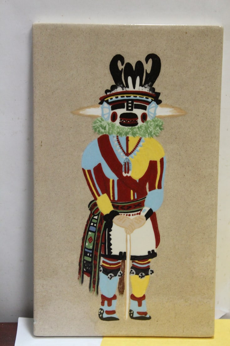 A Ceramic Kachina Doll Tile: 10 5/8" x 6 1/4"
