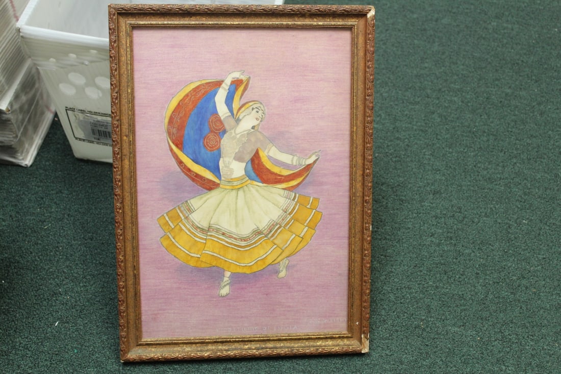 A Painting by RW Wright: Signed on the bottom right - overall= 18" x 13" - looks like some sort of pastel, possibly a print, but most likely a painting