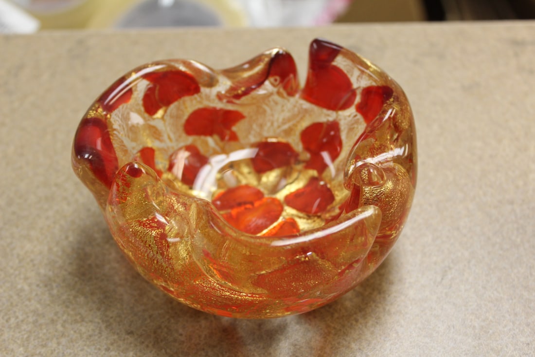 Art Glass Ashtray (1 of 4)