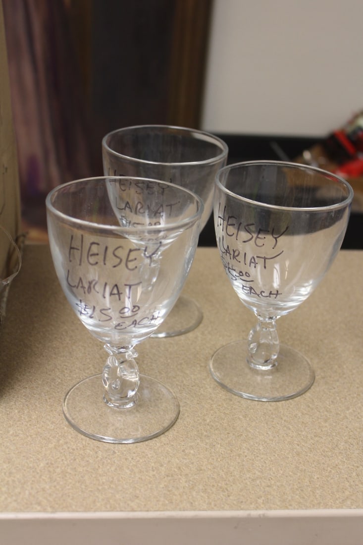 Heisey Lariat Glass Tumbler: 5 5/8" tall each