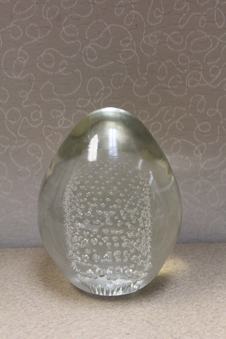 Vintage Murano Paperweight: Control Bubble - large size - 5 3/4" tall
