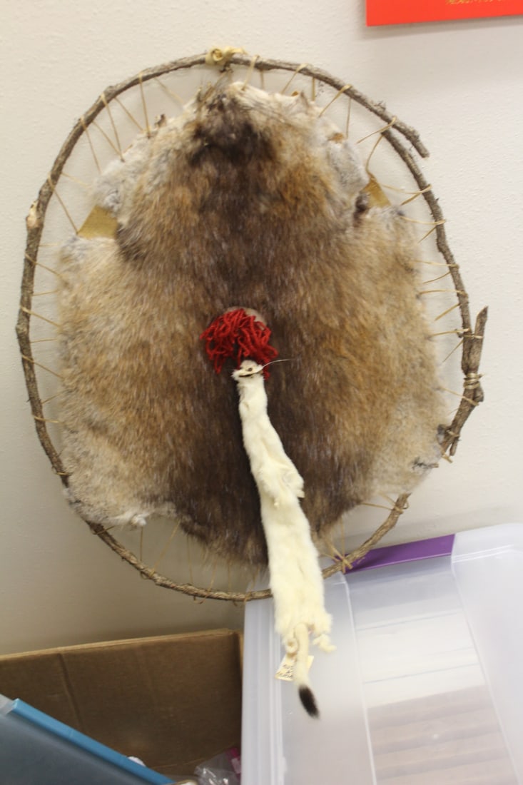 Muskrat and Ermine Dream Catcher: Native American - vintage - approximately 20" long, including tail