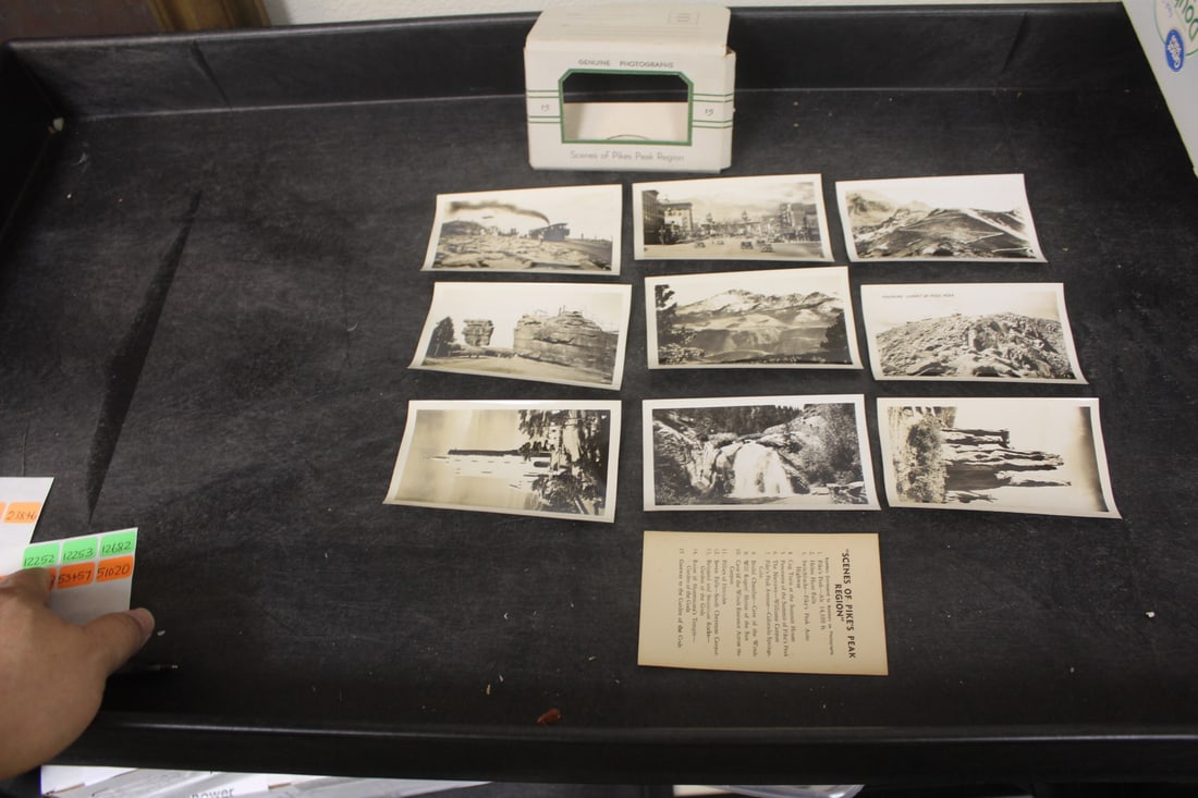 Lot of 8 Scenes of Pikes Peak Region: miniature black and white photographs