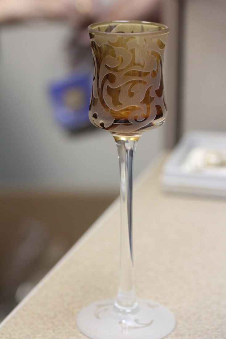 Unsigned Michael Weems Etched Goblet - 2