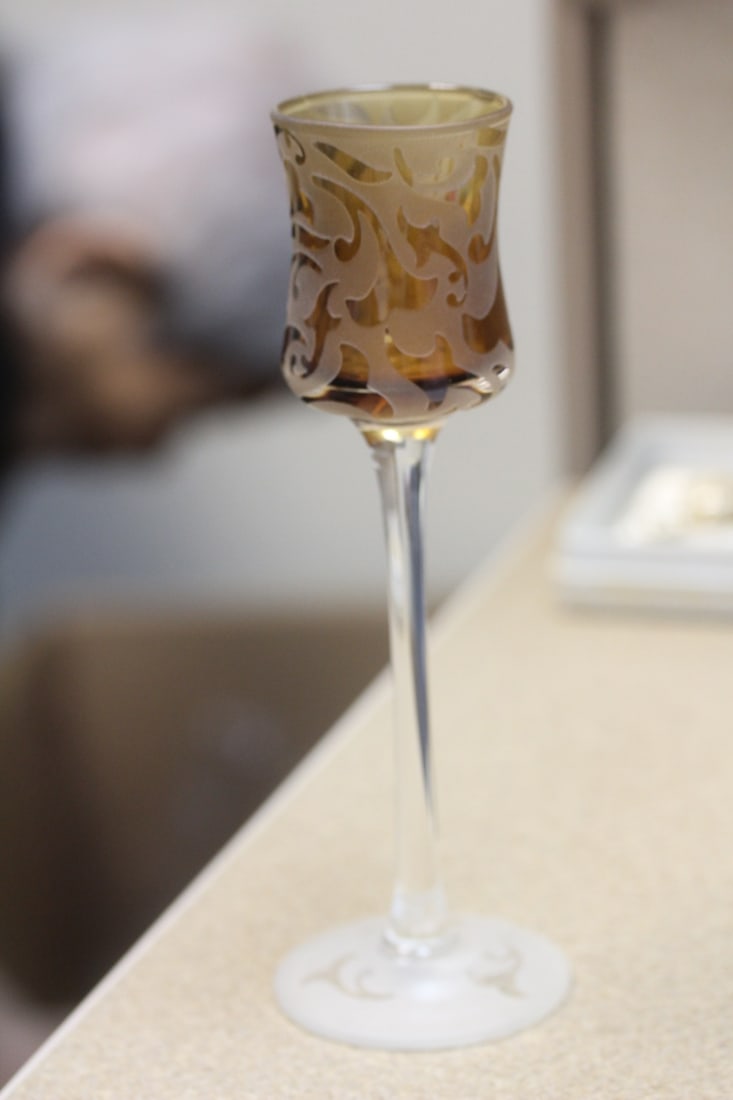 Unsigned Michael Weems Etched Goblet - 3