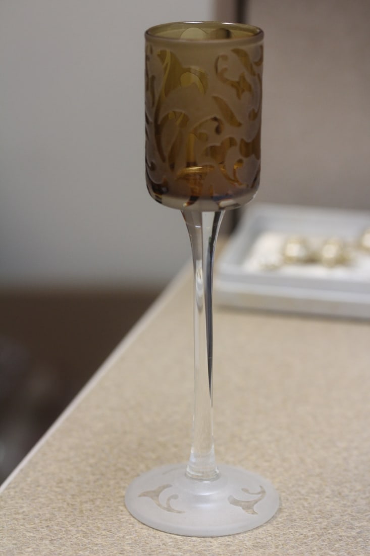 Unsigned Michael Weems Etched Goblet - 2