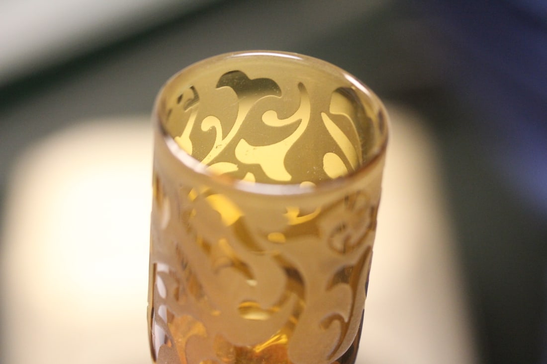 Unsigned Michael Weems Etched Goblet - 4