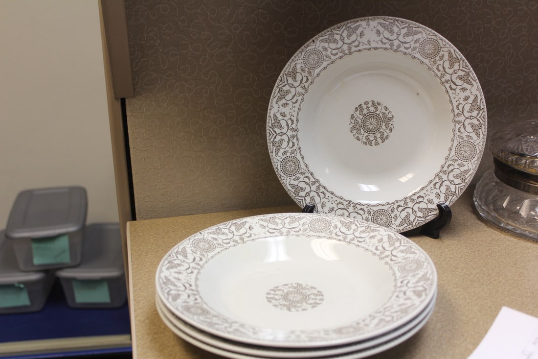 Set of 4 Cresswell Soup Bowls: Creswell Ironstone, England - 9" in diameter