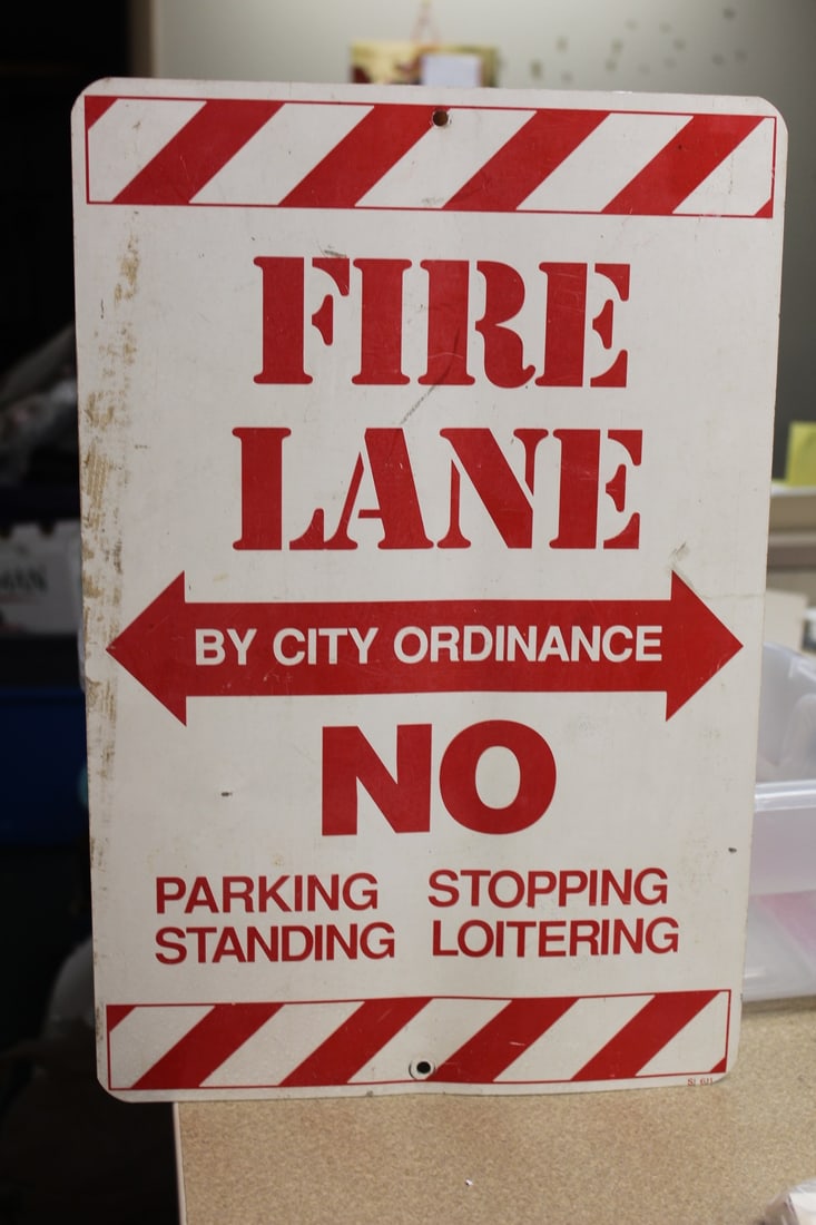 Vintage Fire Lane Sign: around 40 years old in my opinion - 18" x 12"