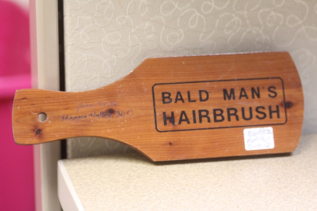 Cedar bald mans hairbrush: 8 1/2" across