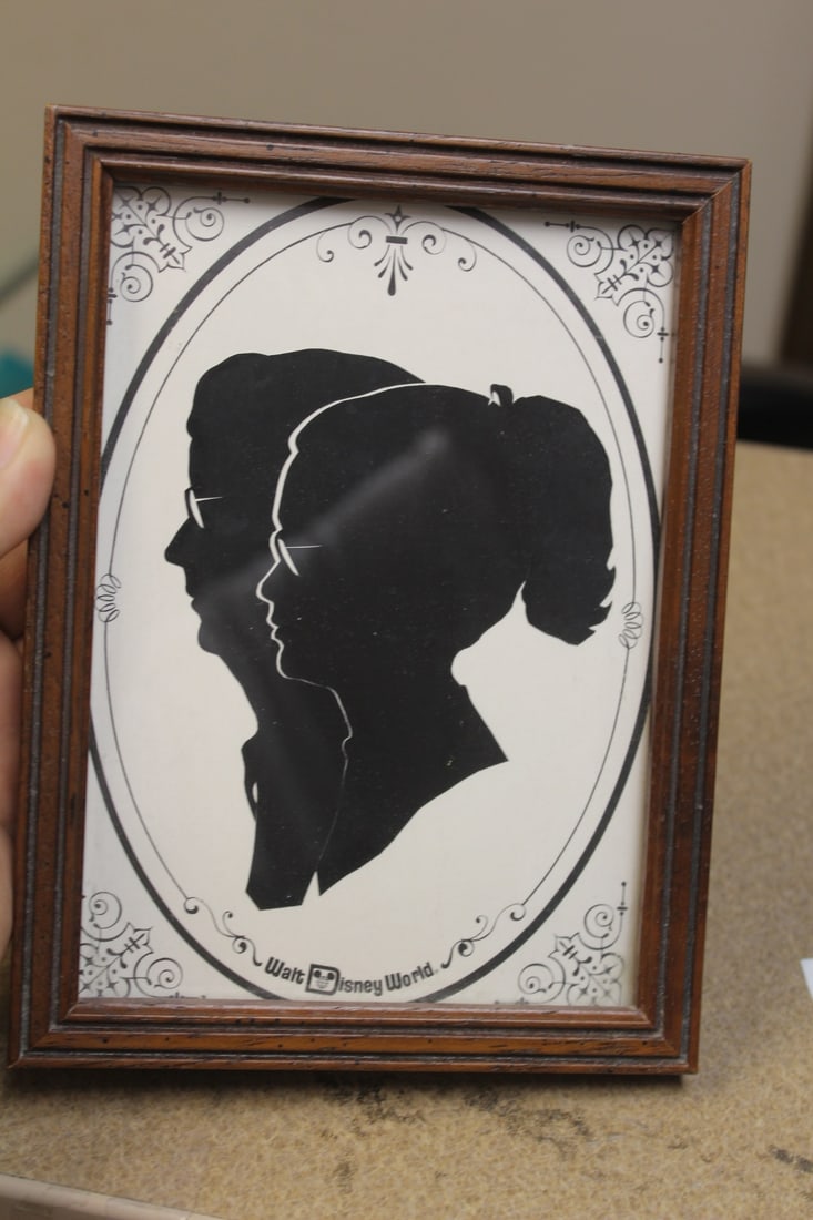 Walt Disney World Silhouette in Frame: overall= 7 5/8" x 5 3/4"