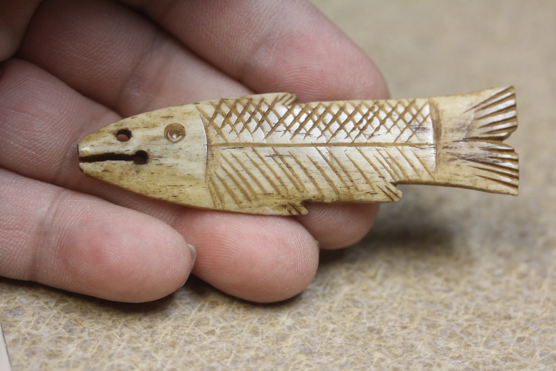 Carved Bone Fish Pendant: as shown