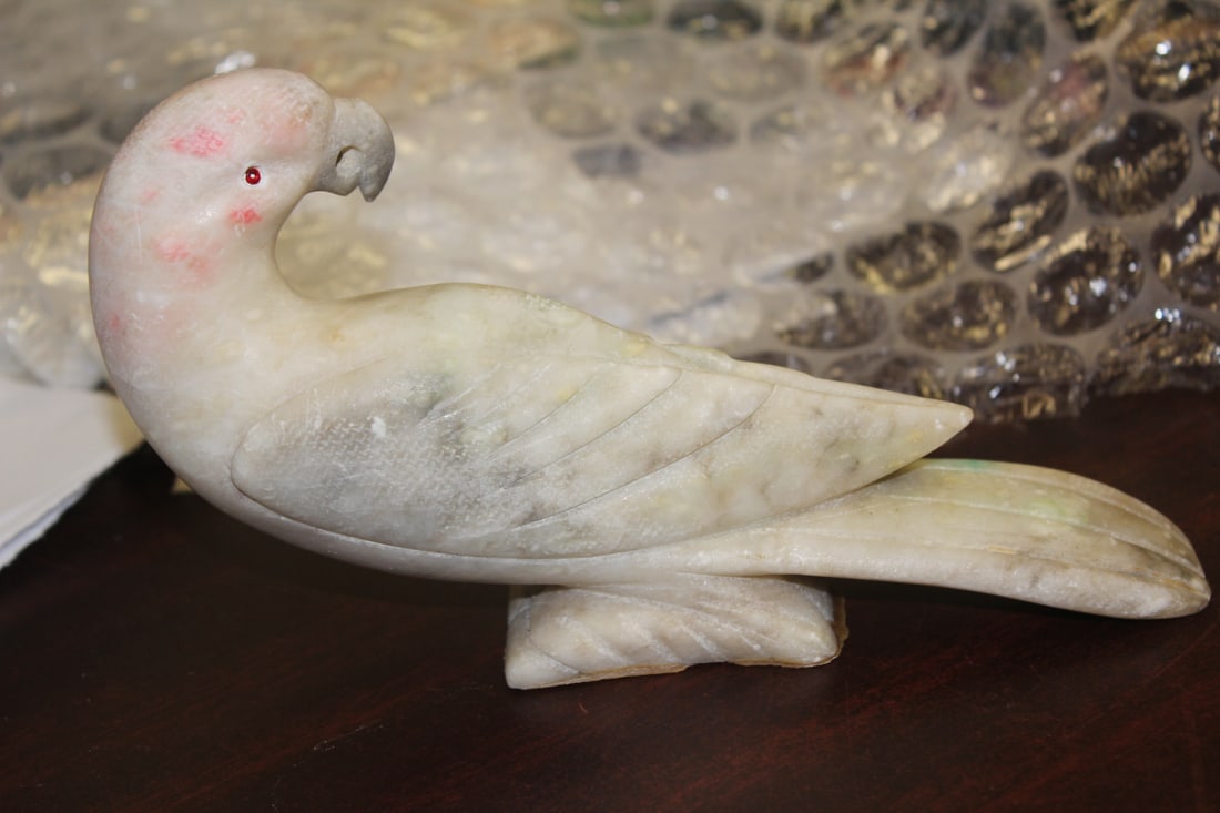 Stone Bird: nice carving - approximately 8" across