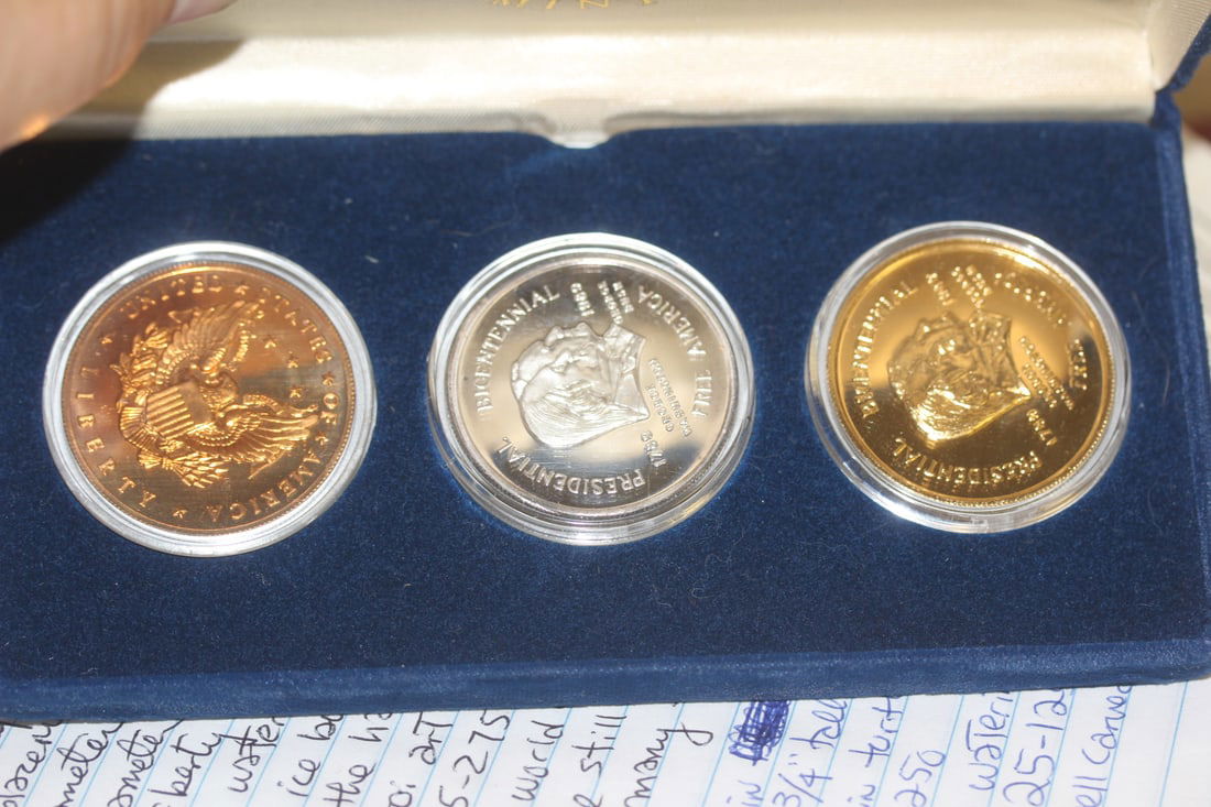 American Founders Mint 3 Coins-Set: from George Washington to George Bush - with COA and original receipt