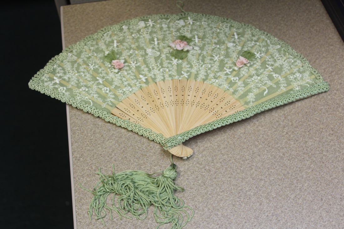 Vintage Silk Fan: fancy bamboo