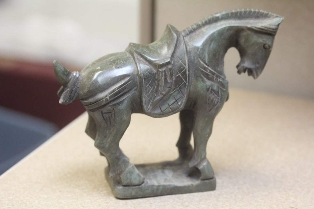 Jade or Similar Hardstone horse: Chinese - 6 3/4" wide