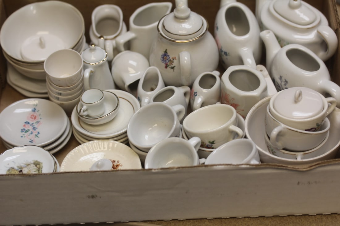 Lot of Miniature China: please note: some missing lids - as found - various sizes