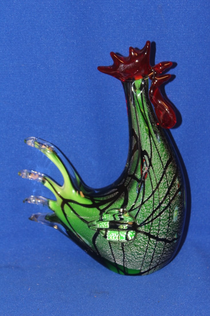 Murano Rooster: 8 1/2" tall