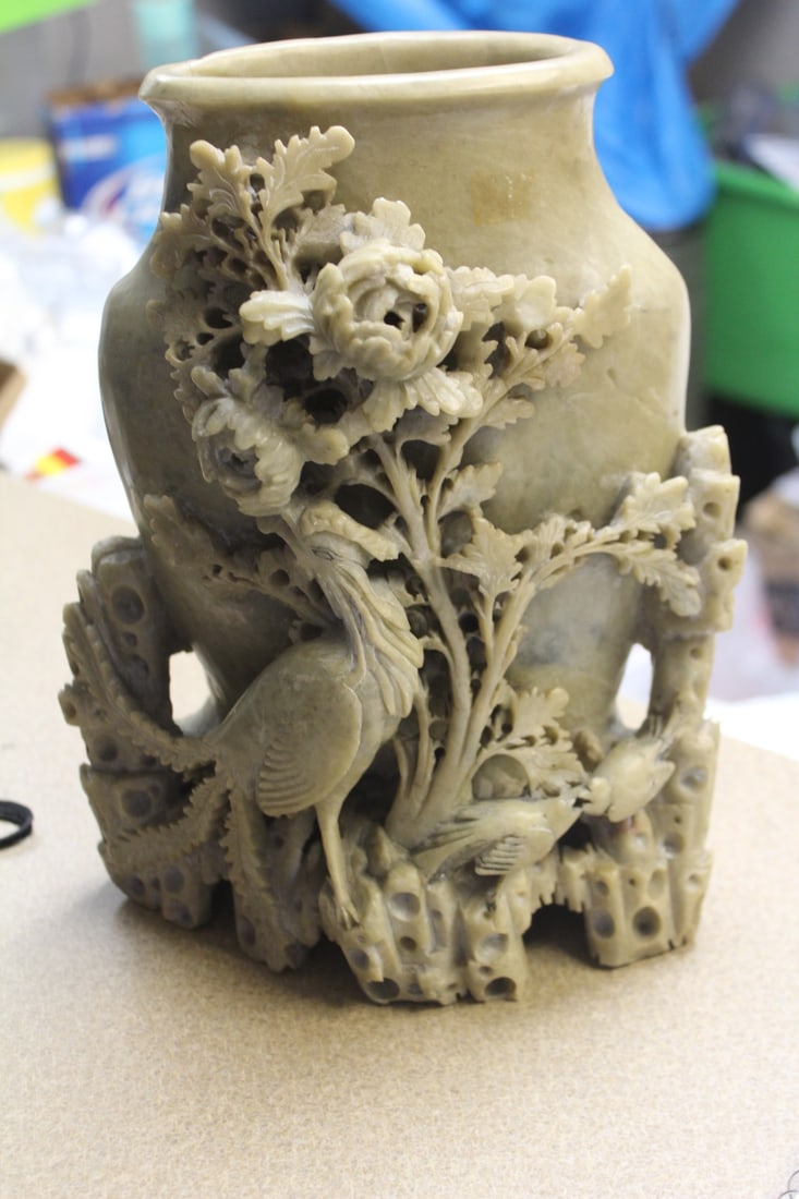 Large Chinese Soapstone Vase (1 of 6)