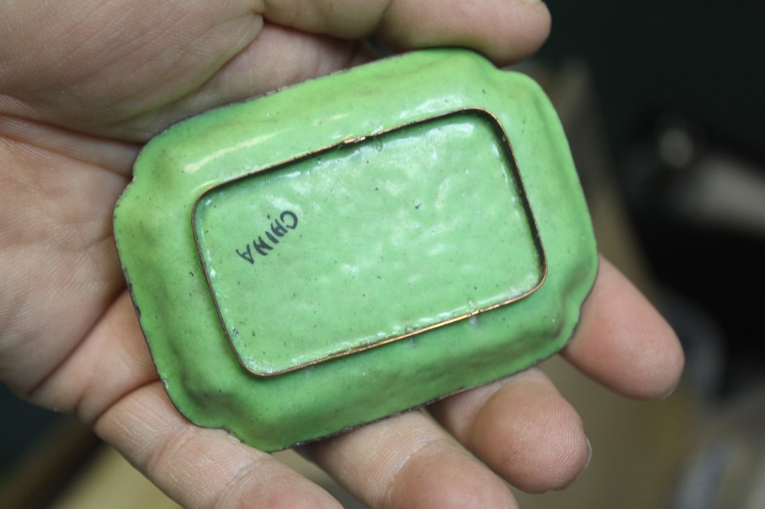 Antique Chinese Enamel Rectangular Dish - 2