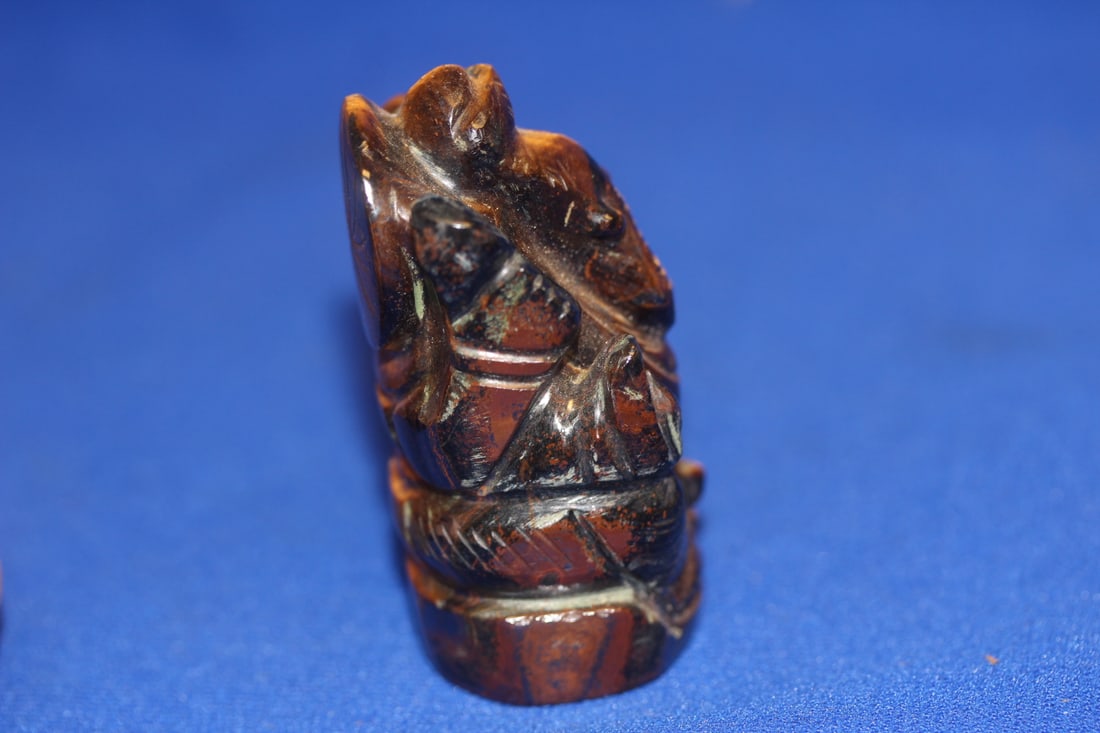 Tiger Eye Small Elephant Statue - 4