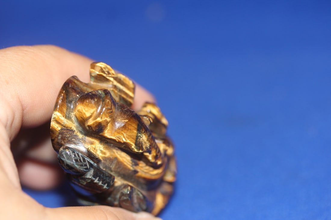 Tiger Eye Small Elephant Statue - 5