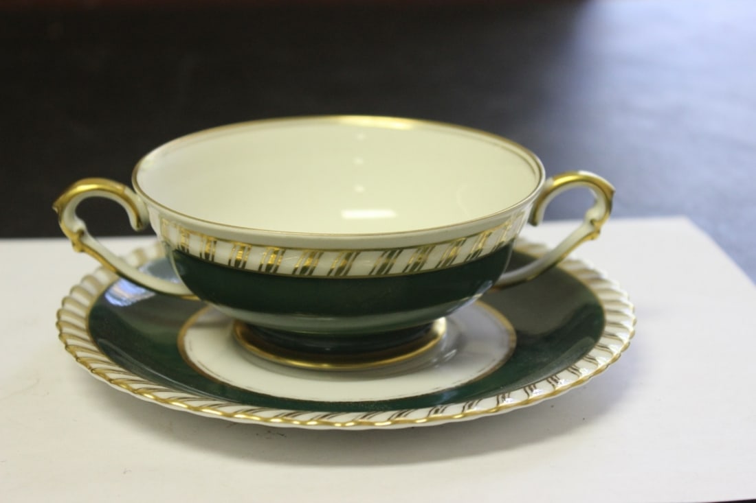 Franconia Krautheim Selb Bavaria Cup and Saucer: Forest pattern - cup= 2 1/2 inches tall
