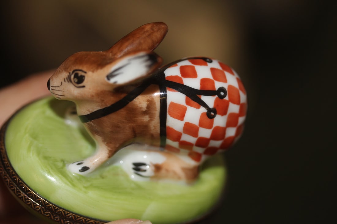 Limoges Rabbit Trinket Box - 7