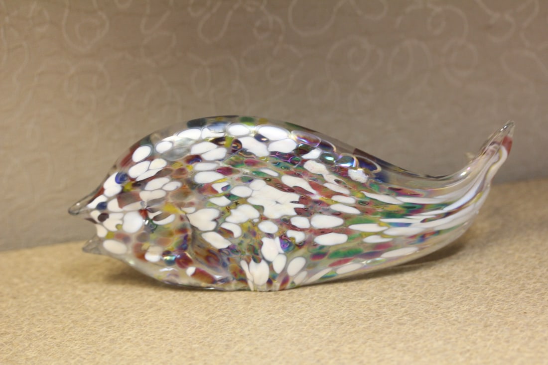 Signed glass fish - 2