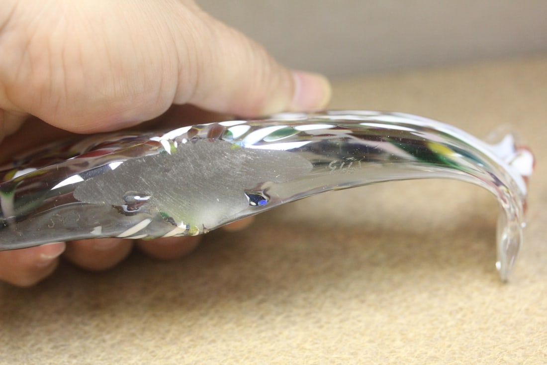 Signed glass fish - 4