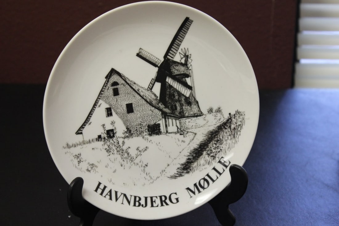 Collector's Plate - Danish Windmills - Numbered: 7 1/2 inches in diameter - Stand is not included