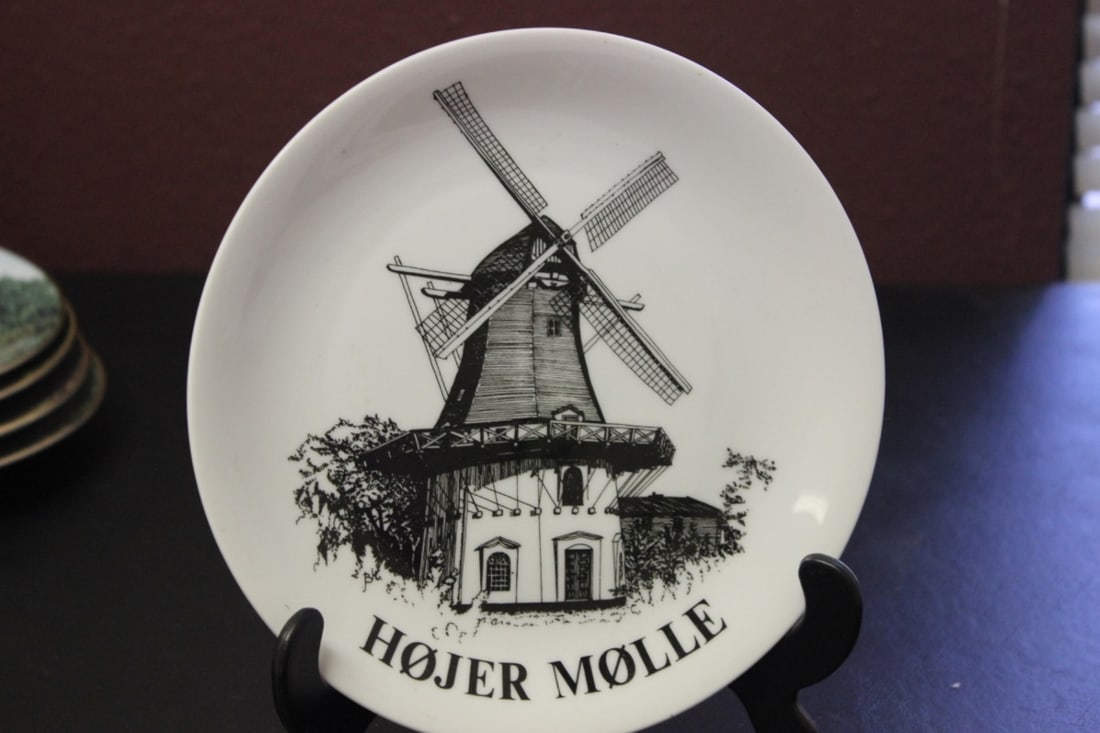 Collector's Plate - Danish Windmills - Numbered: 7 1/2 inches in diameter - Stand is not included