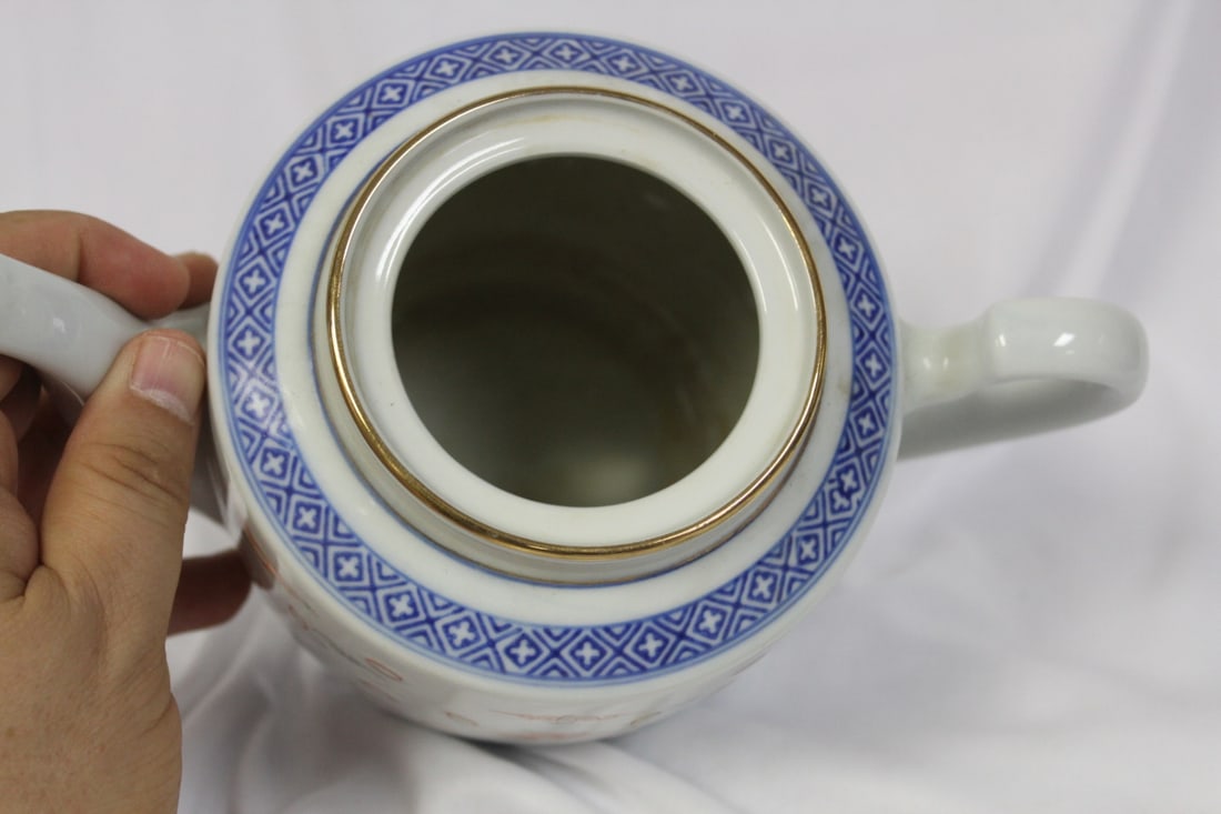 A Rice Pattern Chinese Teapot - 6