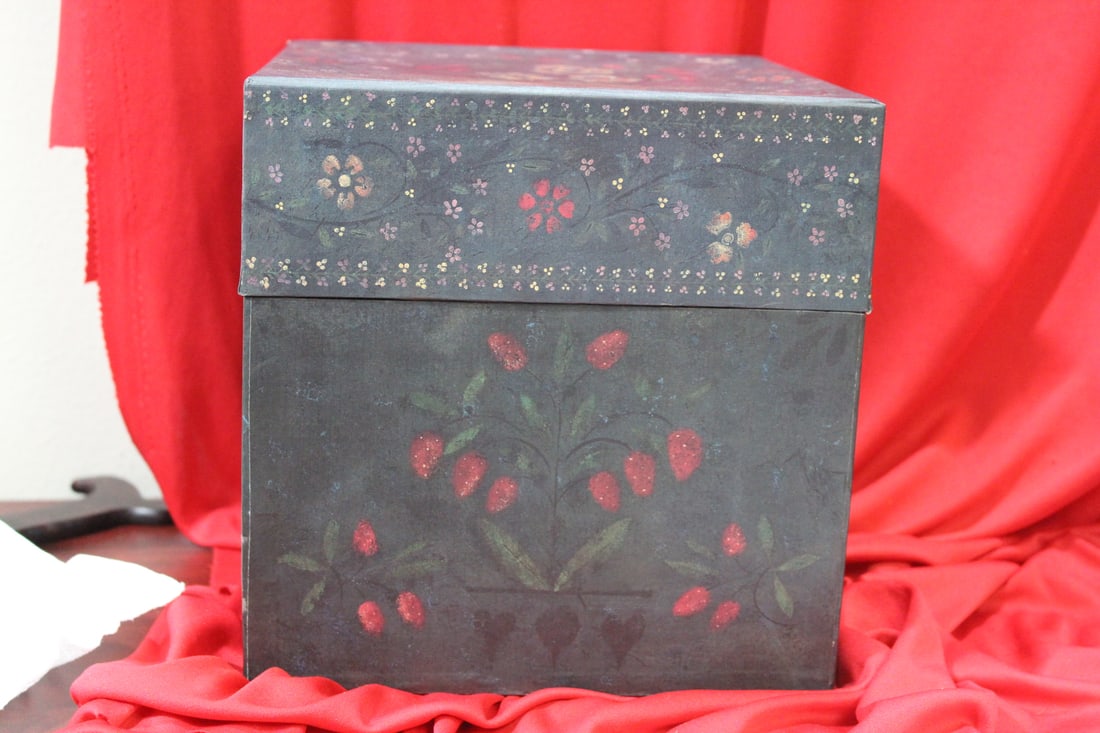 A Decorative Cardboard Box: 8 1/4" x 8 1/8"