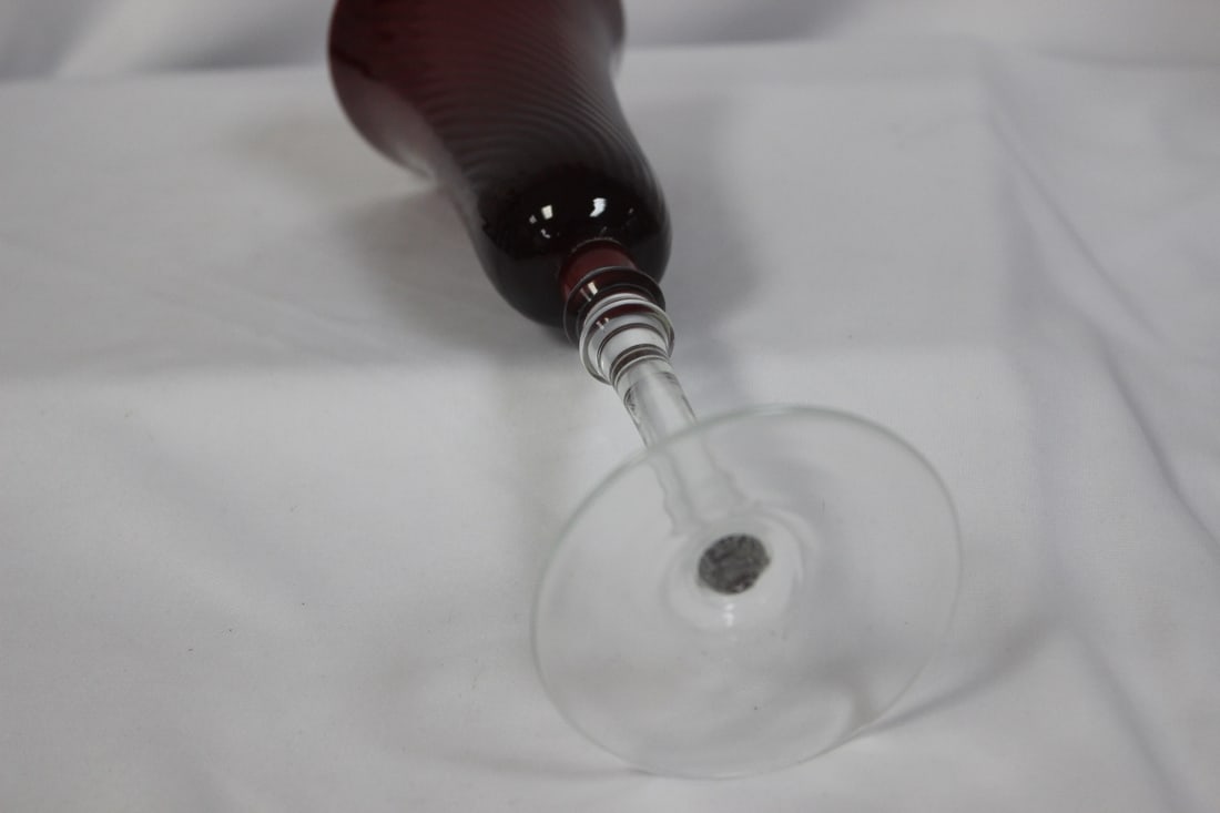 A Ruby Red Stem Glass Cup - 3