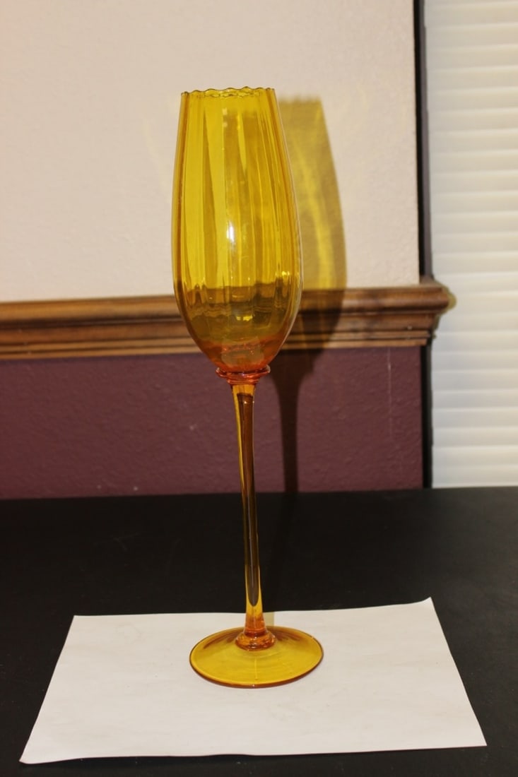 A Blenko (?) Tall Goblet: 15 3/4 inches tall