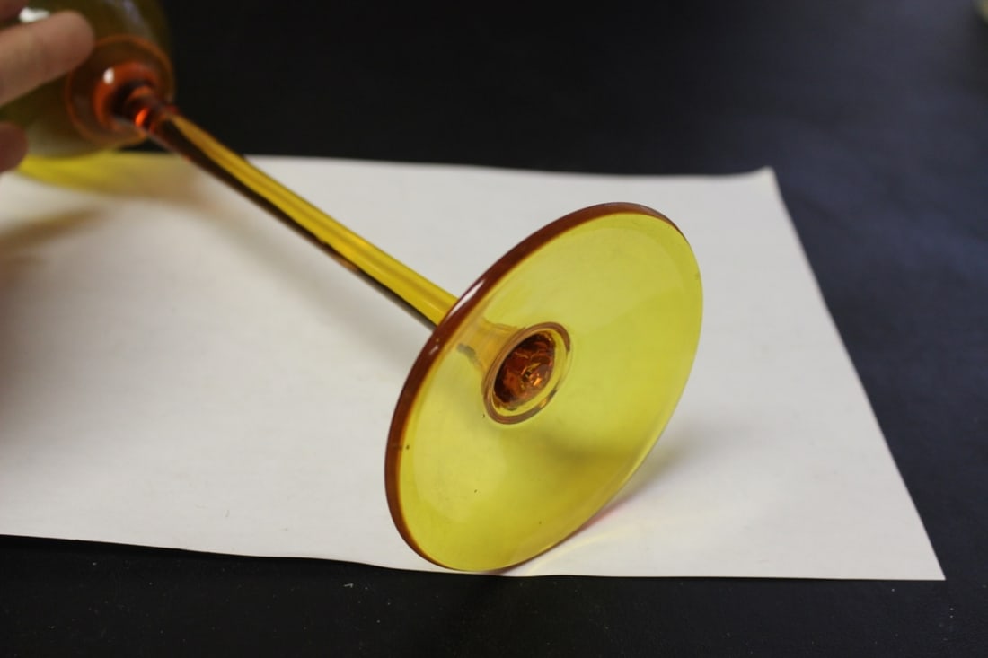 A Blenko (?) Tall Goblet - 5